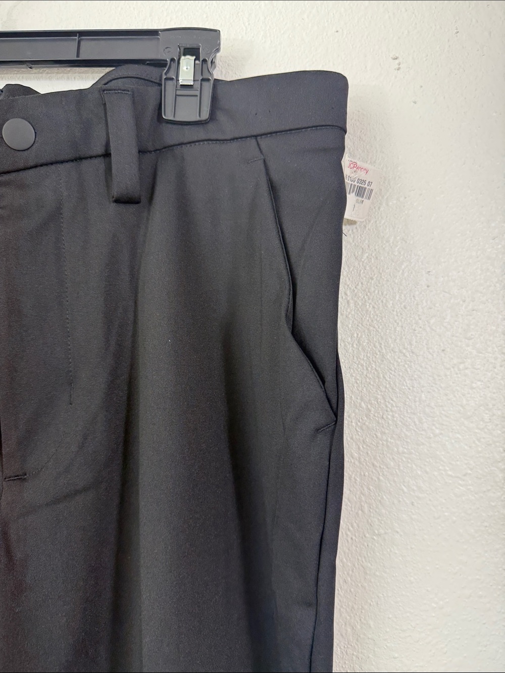 STYLUS Men's Black Stretch Dress Trousers